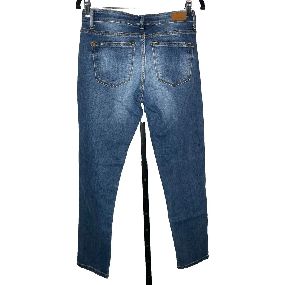 Judy Blue Boyfriend Fit Jeans Womens Size 5/27 Blue Medium Wash Denim Distressed